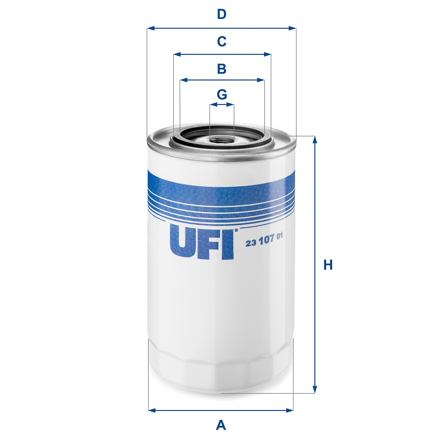 UFI FILTERS 23.107.01 oil filter spin-on