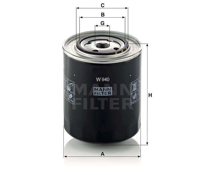 MANN-FILTER W940 oil filter spin-on