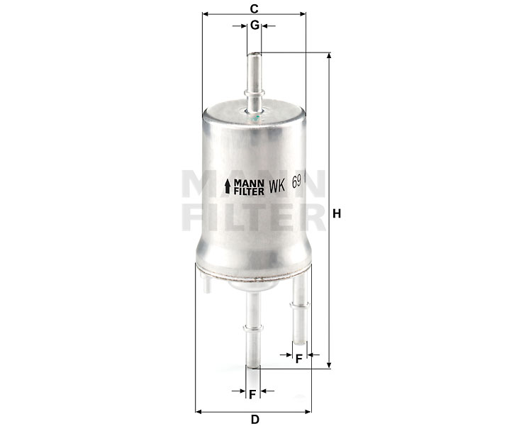 MANN-FILTER WK69 Kraftstoff-Leitungsfilter (Inline)
