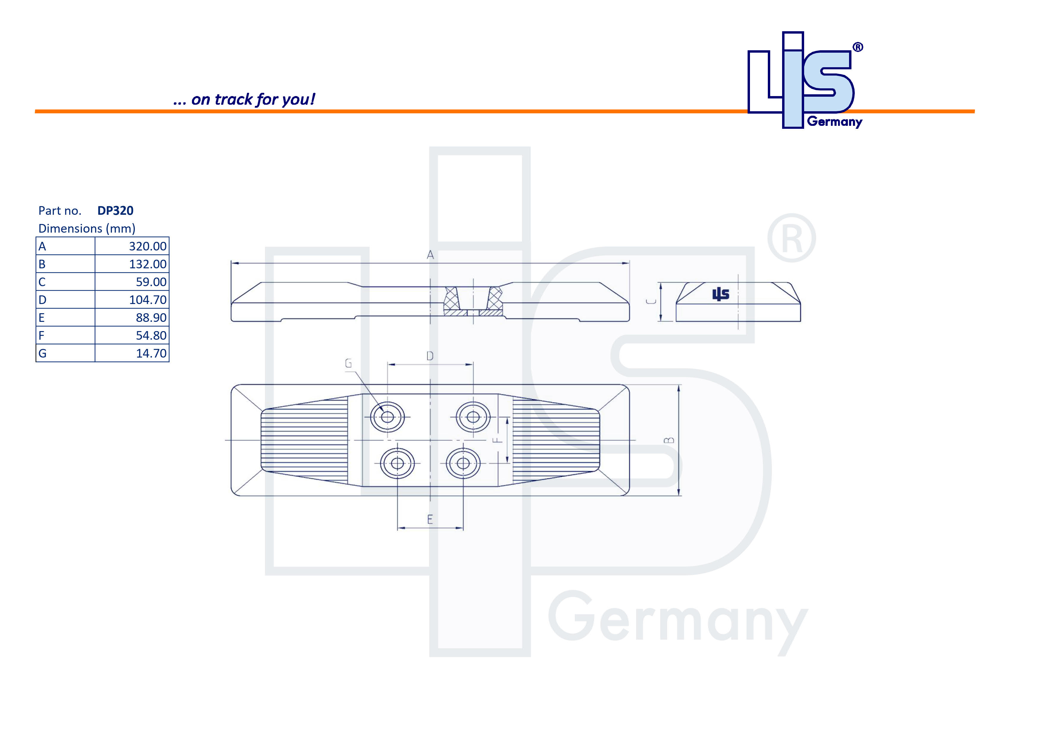Gummibodenplatte für Straßenfertiger 320mm