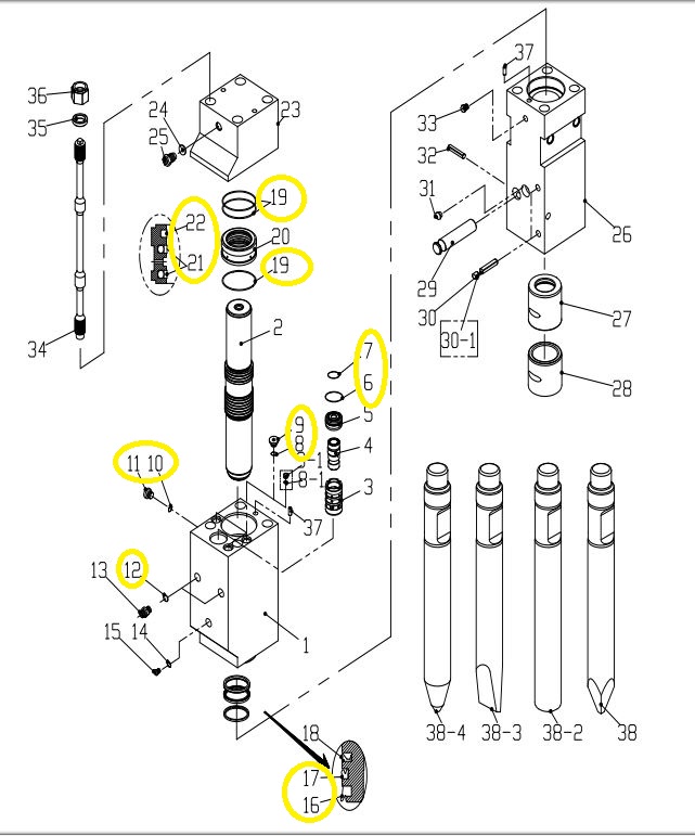 Dichtungssatz passend für LIS68
Hydraulikhammer