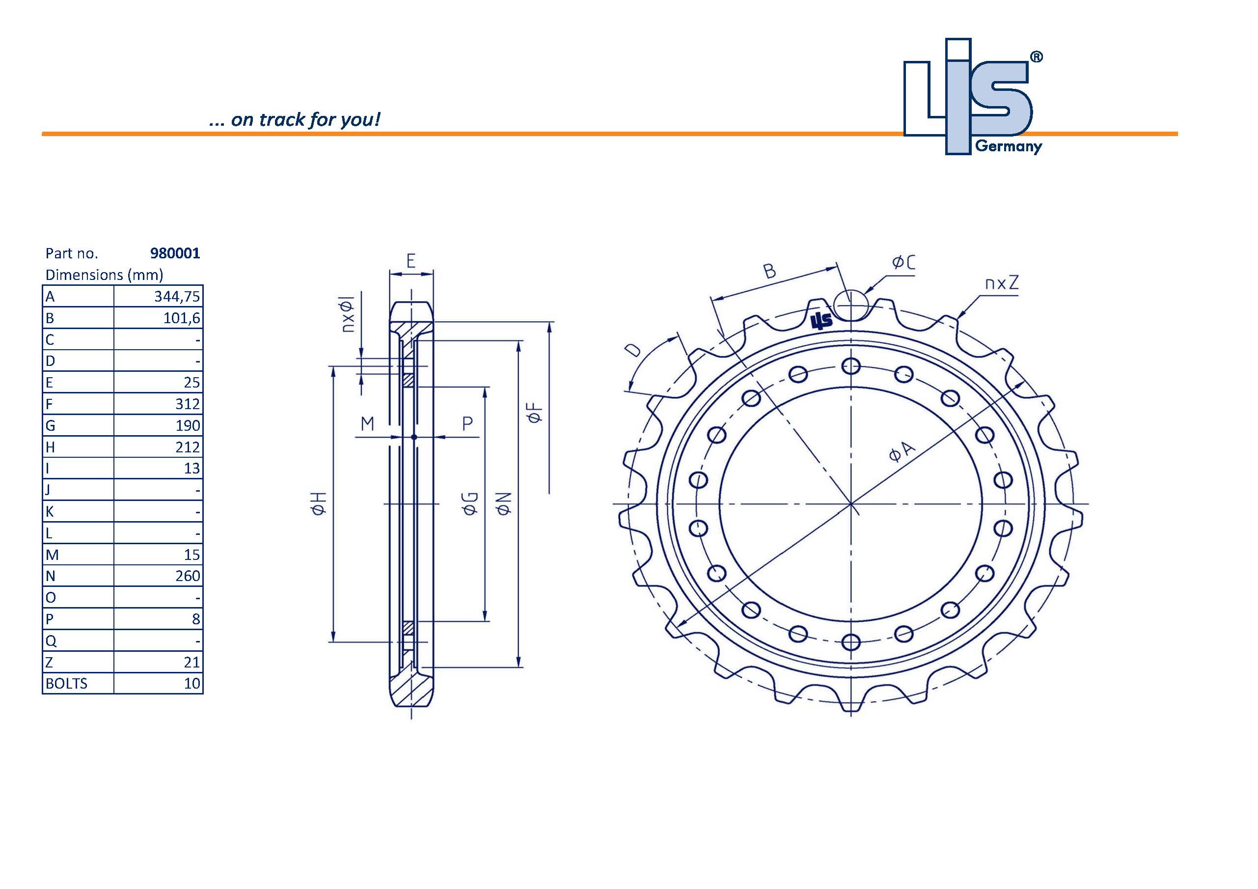LIS® Sprocket T=21 980001