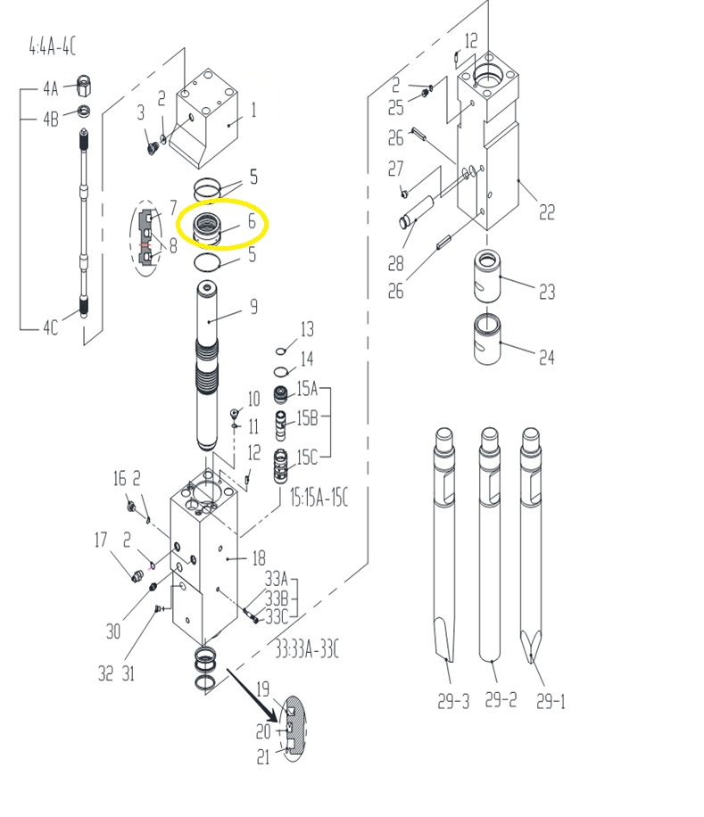Dichtungshalter passend für ns75,lis75
Hydraulikhammer