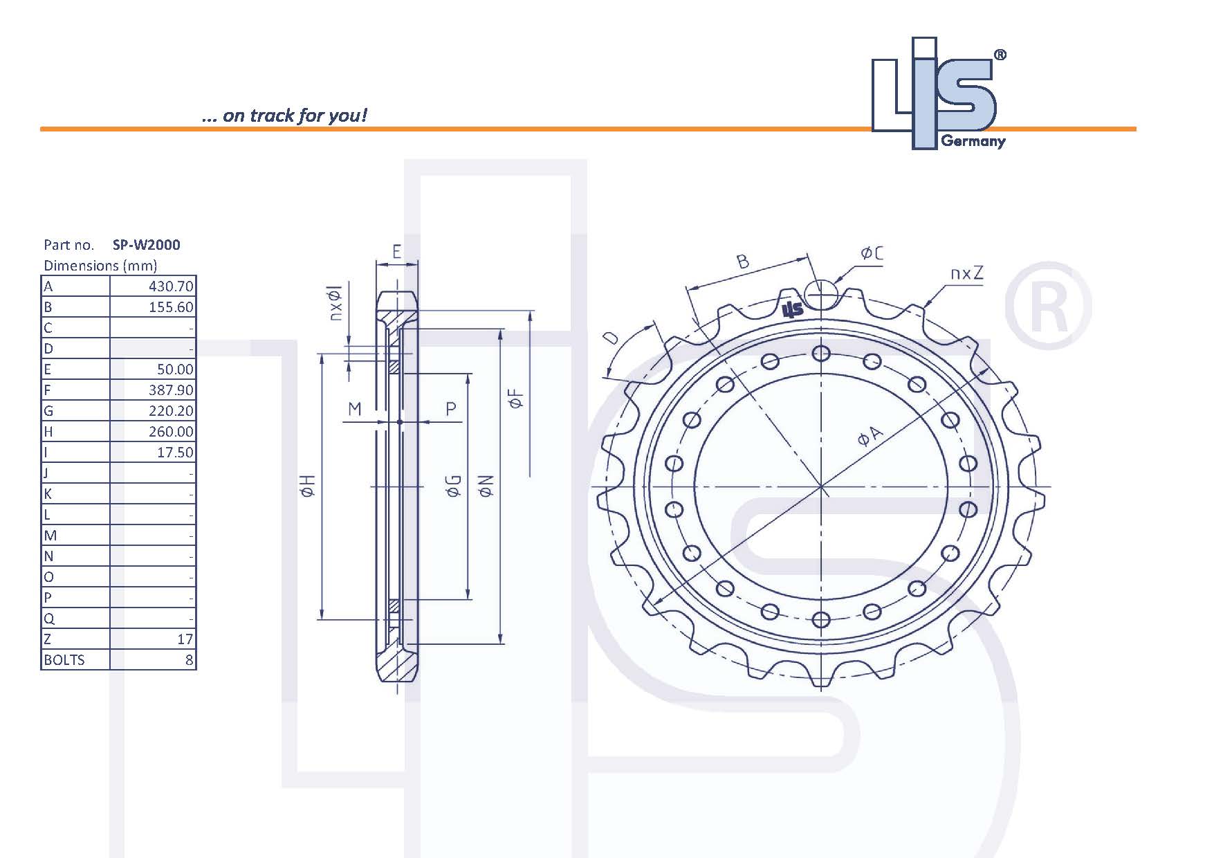 LIS® Sprocket W2000 for W2000