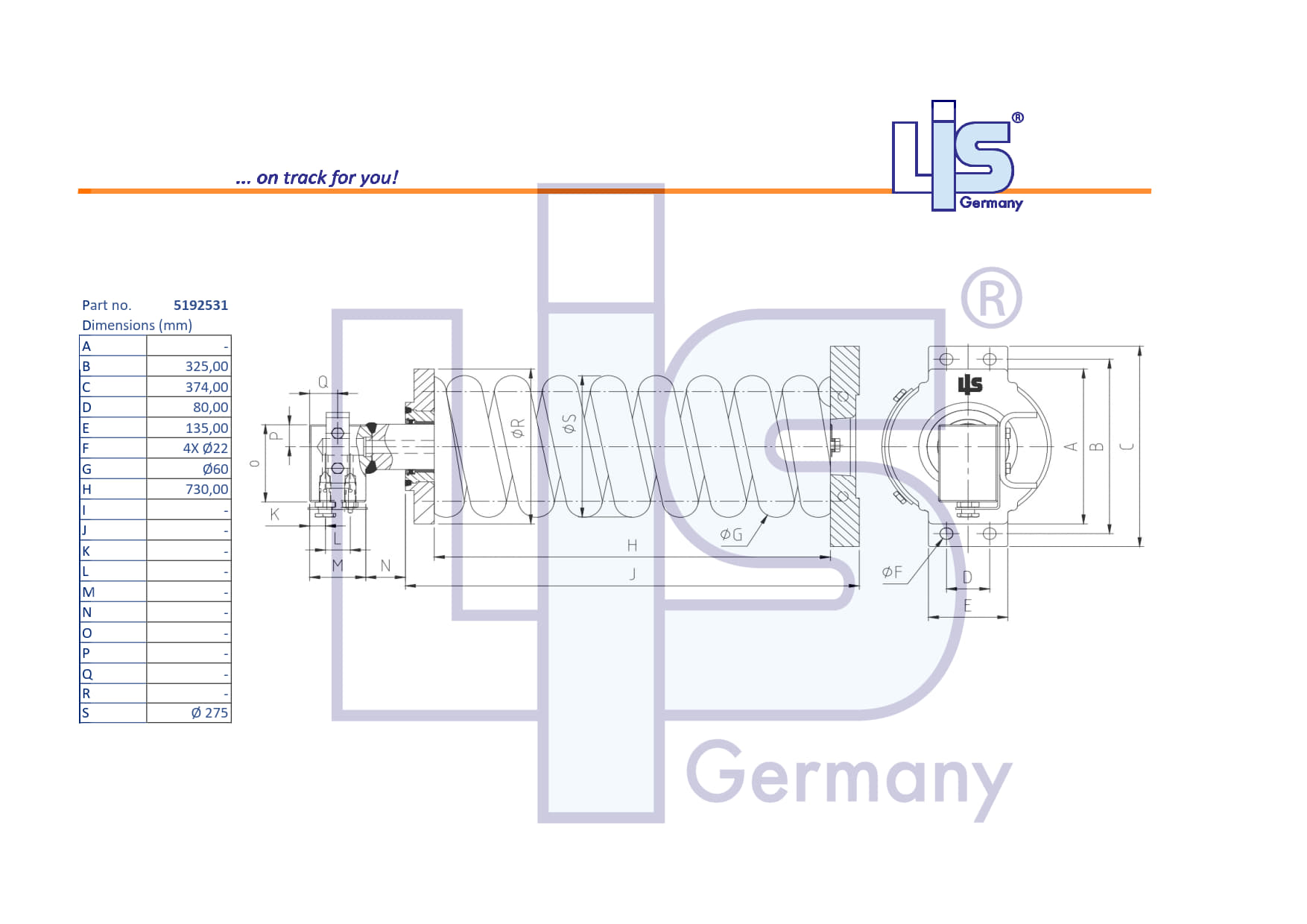 Technische Zeichnung einer Spanneinheit / eines Kettenspanners für das Laufwerk, Referenznummer 519-2531