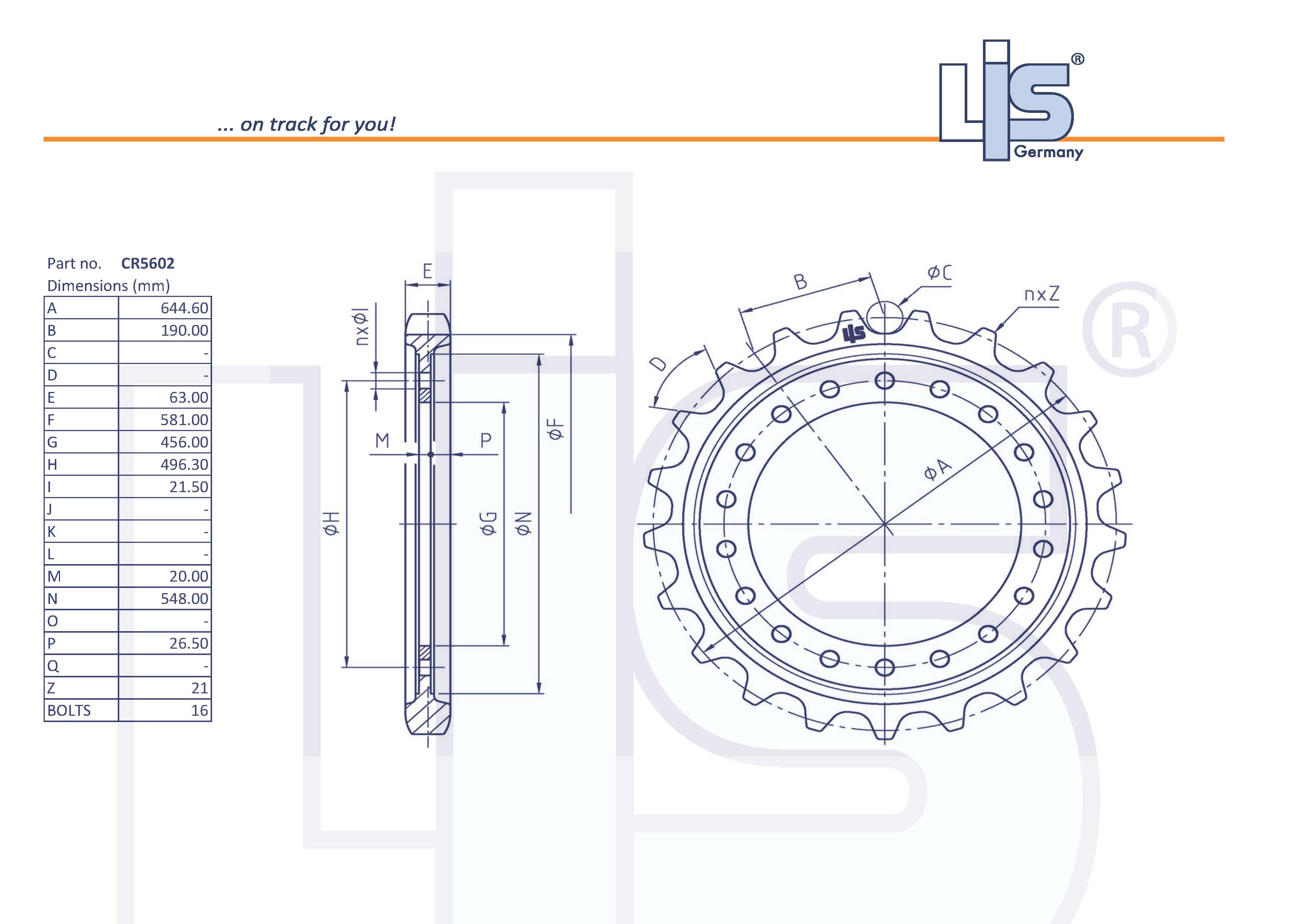LIS® Sprocket T=21 CR5602