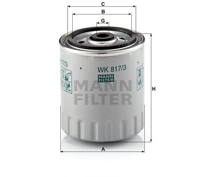 MANN-FILTER WK817/3x Kraftstoffwechselfilter