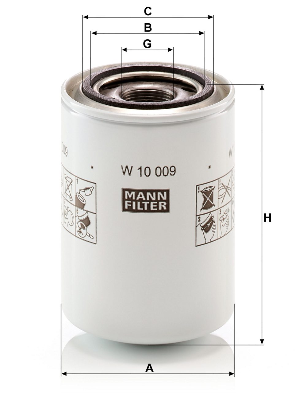 MANN-FILTER W10009 Hydraulikfilter SpinOn