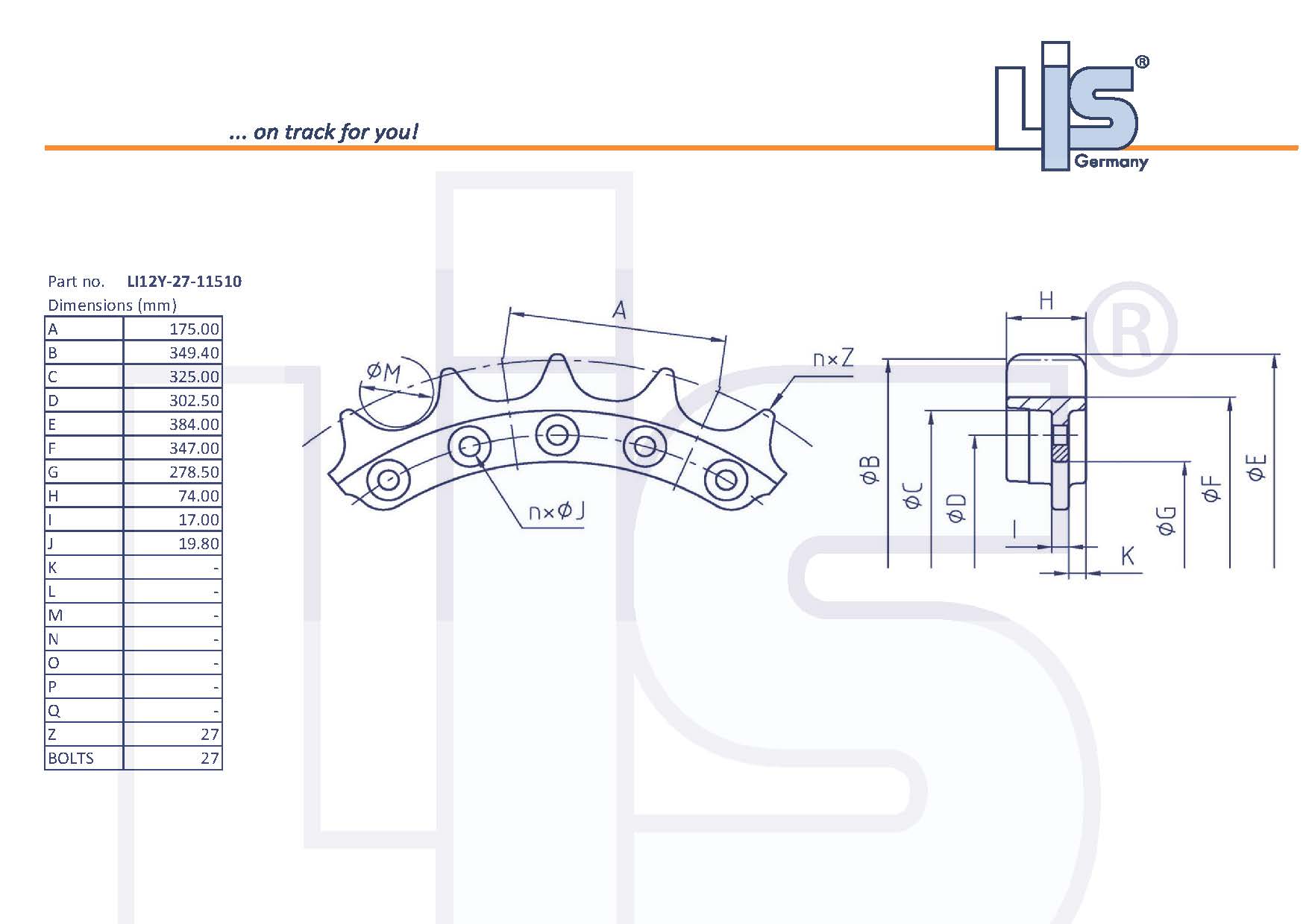 LIS® Segment Group T=27 LI12Y-27-11510
