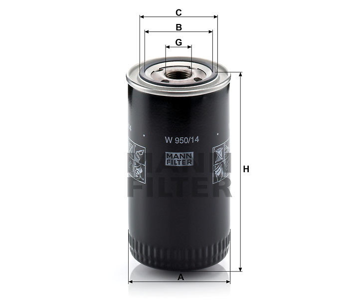 MANN-FILTER W950/14 oil filter (spin-on)