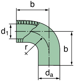 MANN+HUMMEL 3900025264 Krümmer 90°, ID=60mm x 115mm (Gummi)