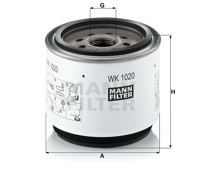 MANN-FILTER WK1020x Kraftstoffwechselfilter