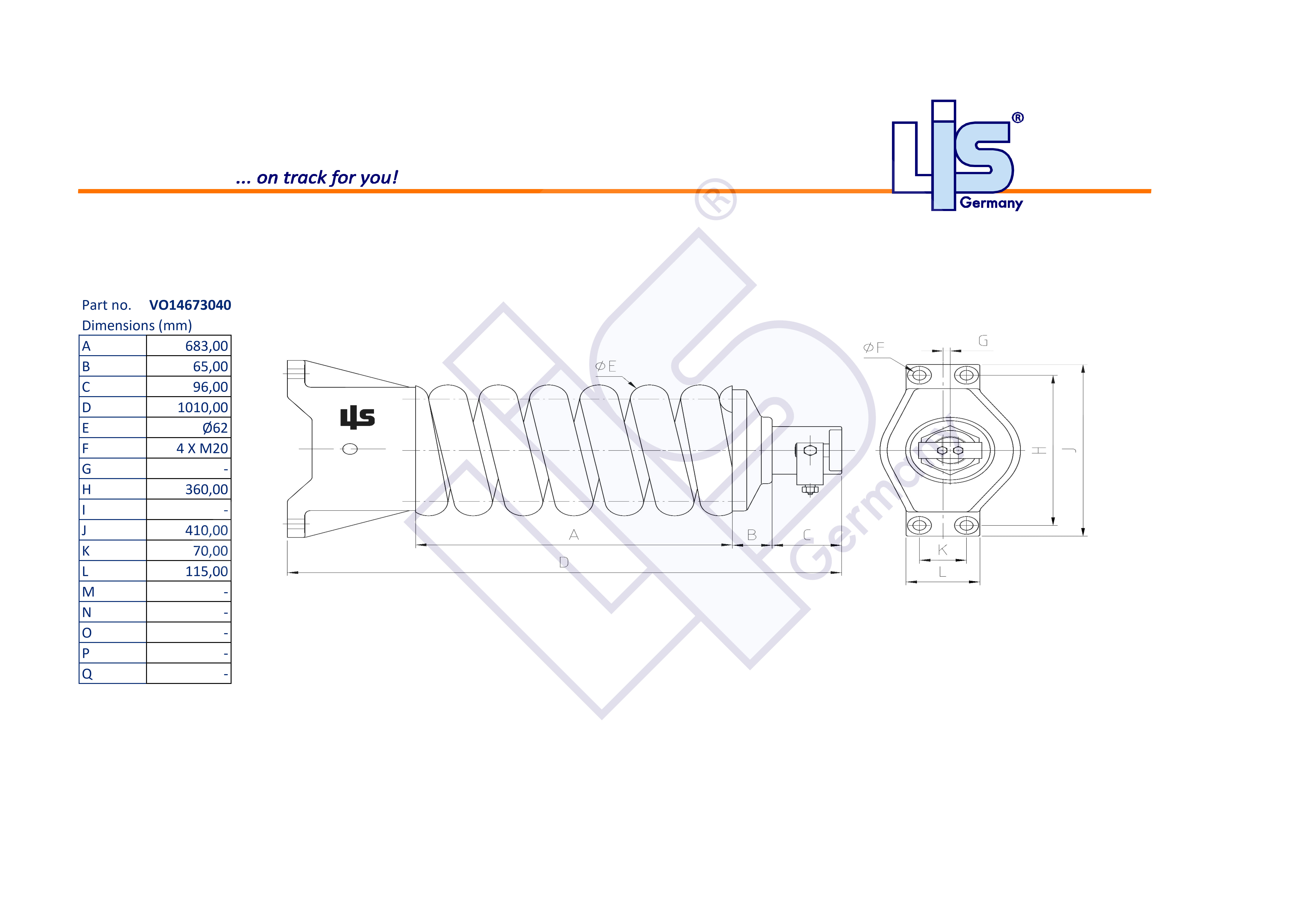 TRACK ADJUSTER & SPRING ASSEMBLY to fit
VO22,EC480EL