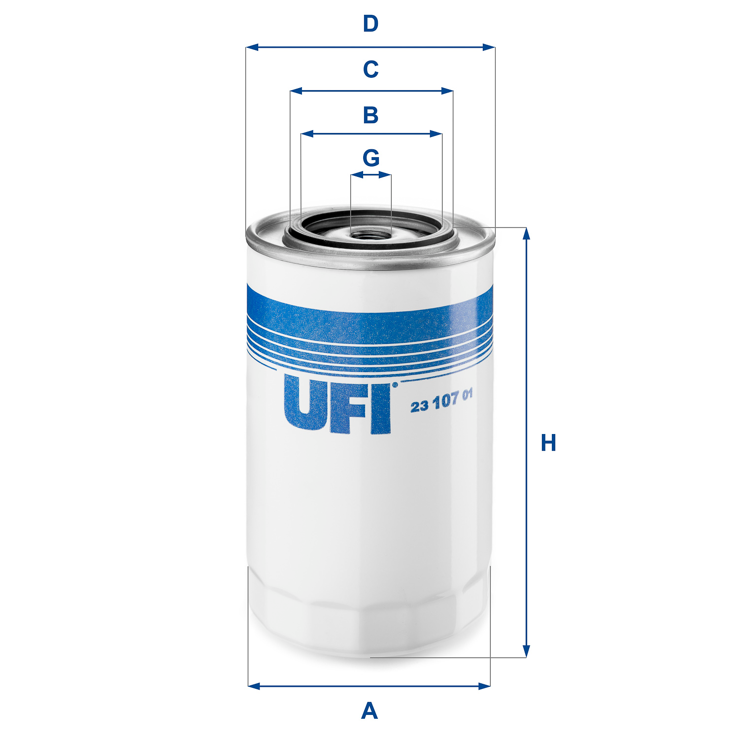 UFI FILTERS 23.107.01 oil filter spin-on