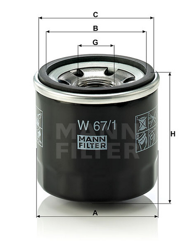 MANN-FILTER W67/1 Ölfilter SpinOn