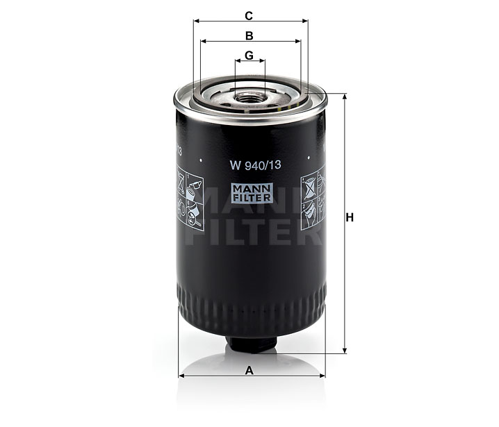MANN-FILTER W940/13 oil filter (spin-on)