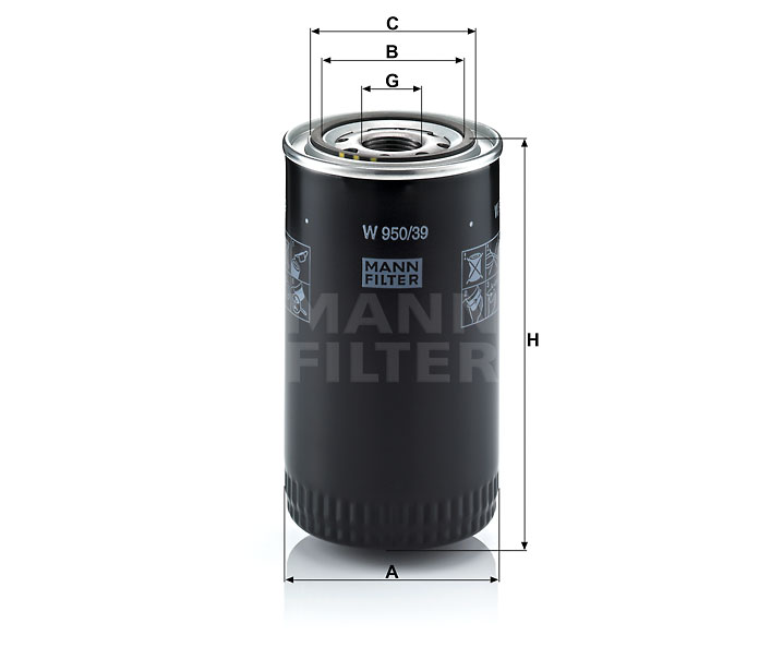 MANN-FILTER W950/39 oil filter (spin-on)