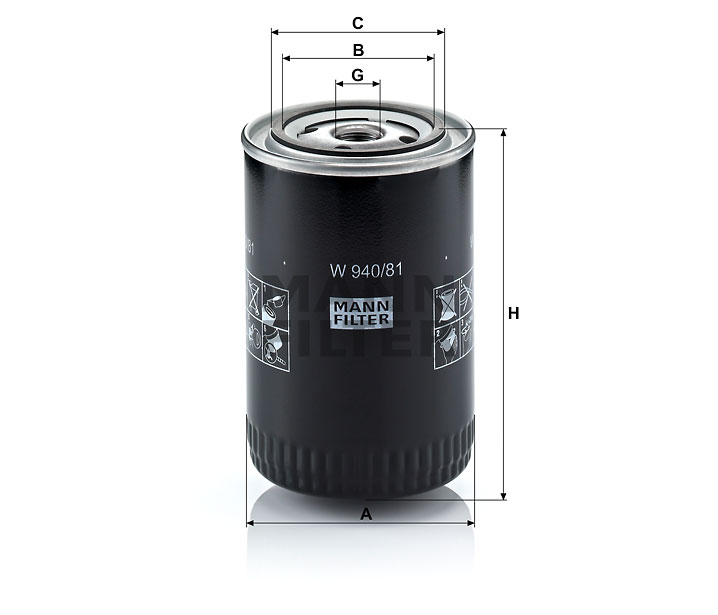 MANN-FILTER W940/81 oil filter (spin-on)