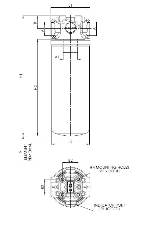 FILTREC FA413000BB5DT000S0 Filterkopf (ohne Element)