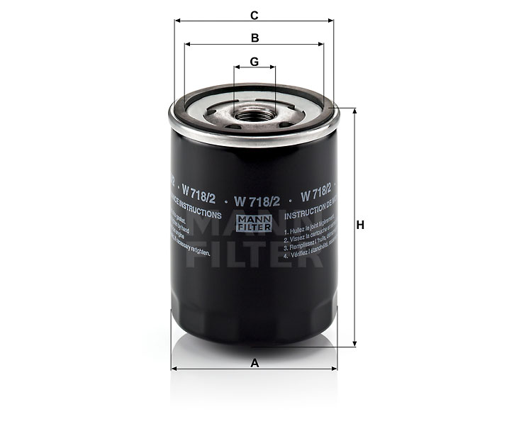 MANN-FILTER W718/2 Wechselfilter SpinOn