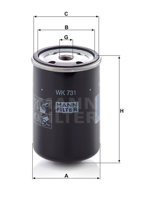 MANN-FILTER WK731 Kraftstofffilter SpinOn