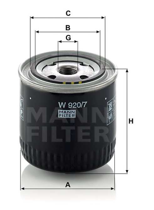 MANN-FILTER W920/7 Ölfilter SpinOn