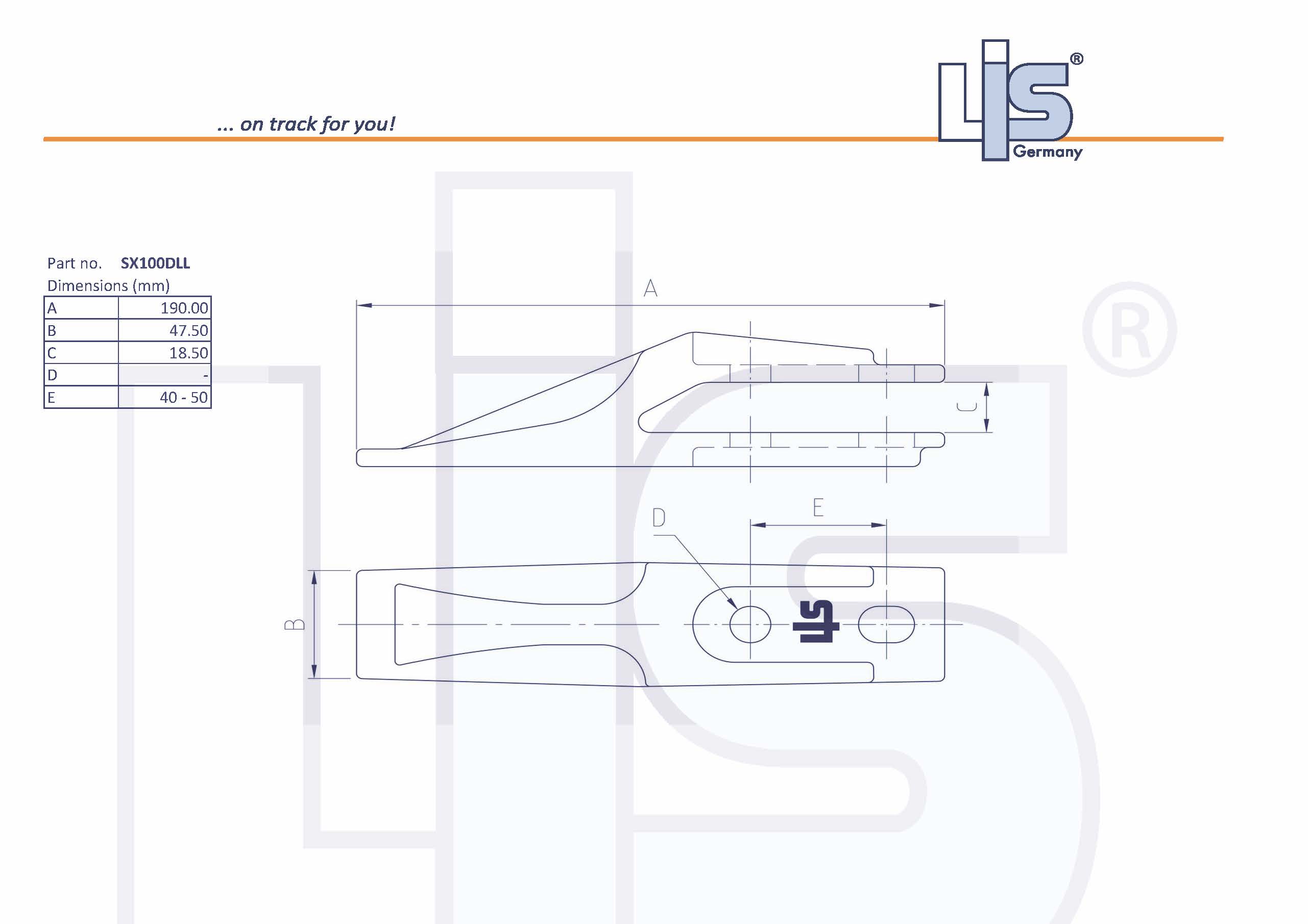 LIS® Gabelzahn (Anschraubzahn) 40-50mm
Lochabstand