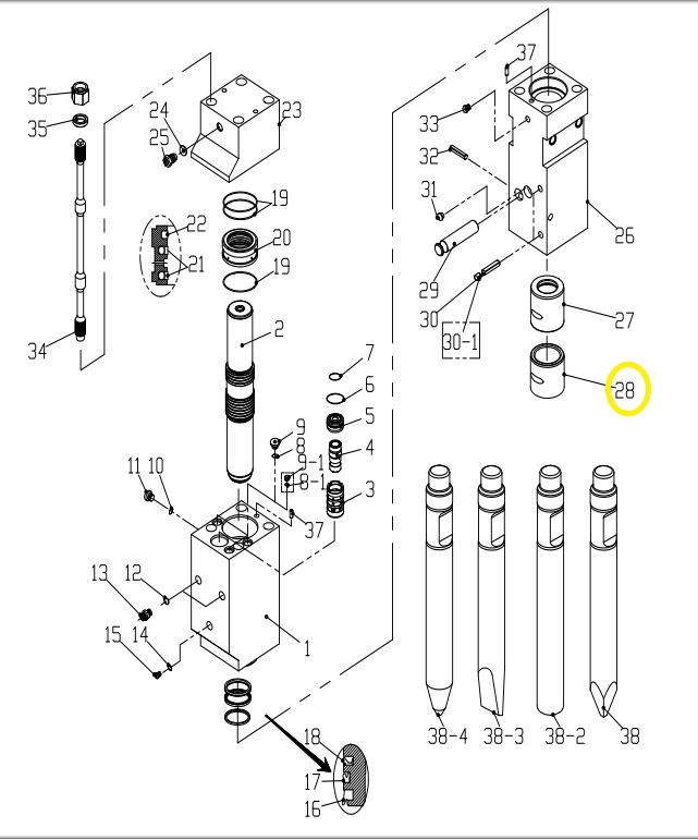 Buchse passend für LIS45 Hydraulikhammer